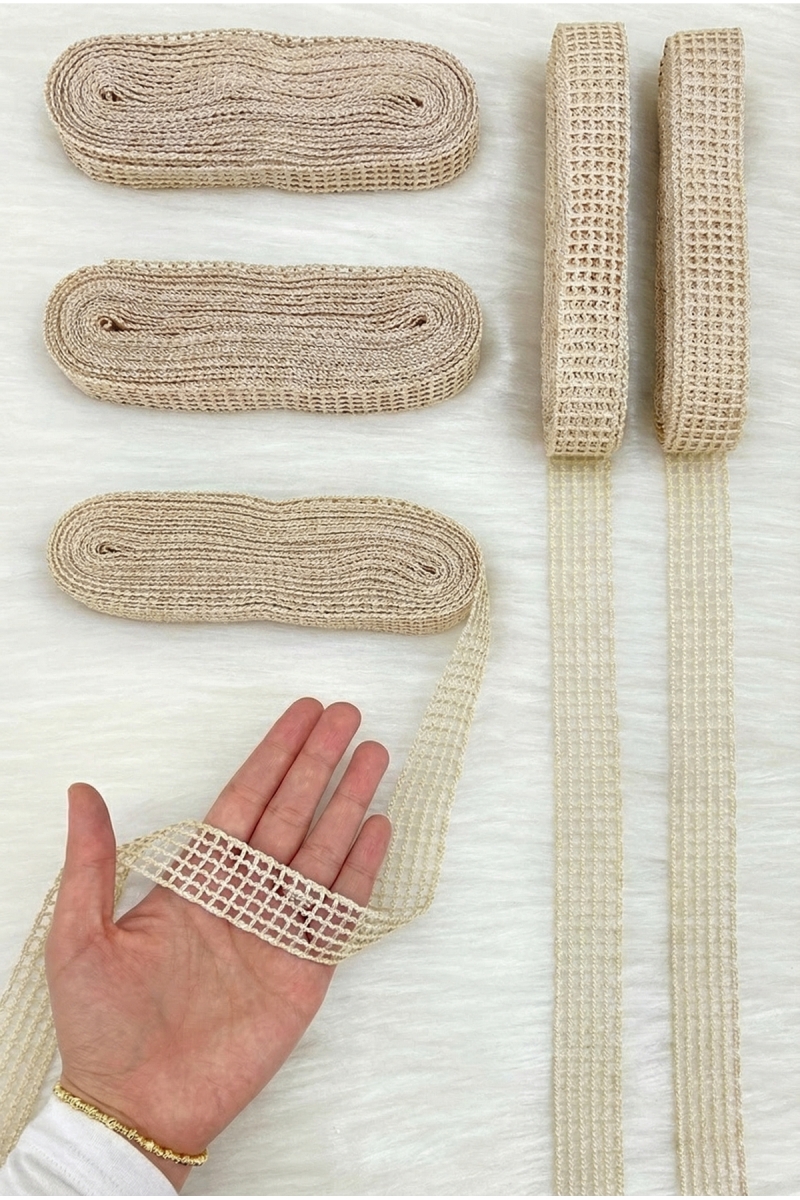 Krem File Kurdele 2,5cm 10mt, Gelin, Damat, Bohça, Çeyiz, Nişan, Söz, Nikah, Hediye, Parti, Süsleme