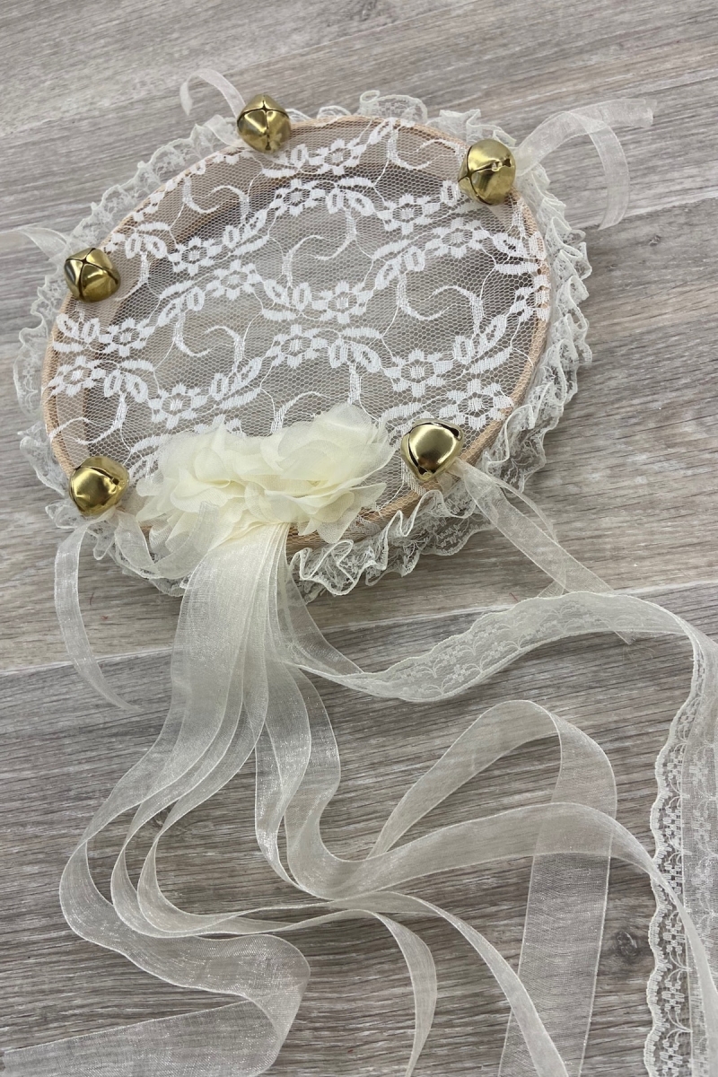 Krem Gelin Nedime Tefi Dantel 3d Süslemeli, Düğün Kına Sünnet Bride To Be