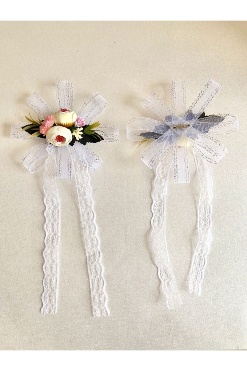 Krem Pudra Gelin Damat Bohça Süs 5 Adet