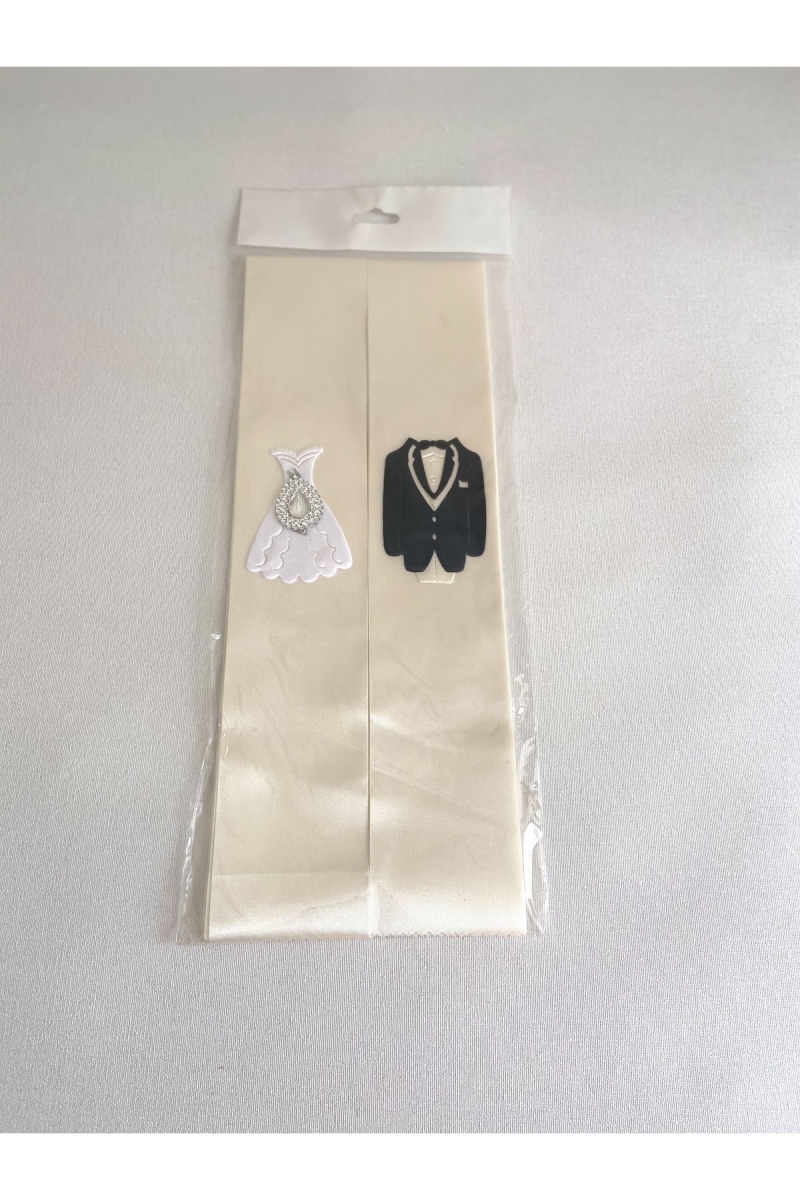 Kreme Krem Takı Şerit Kuşak Kurdele Gelin Damat Düğün Kına Gecesi Malzemesi