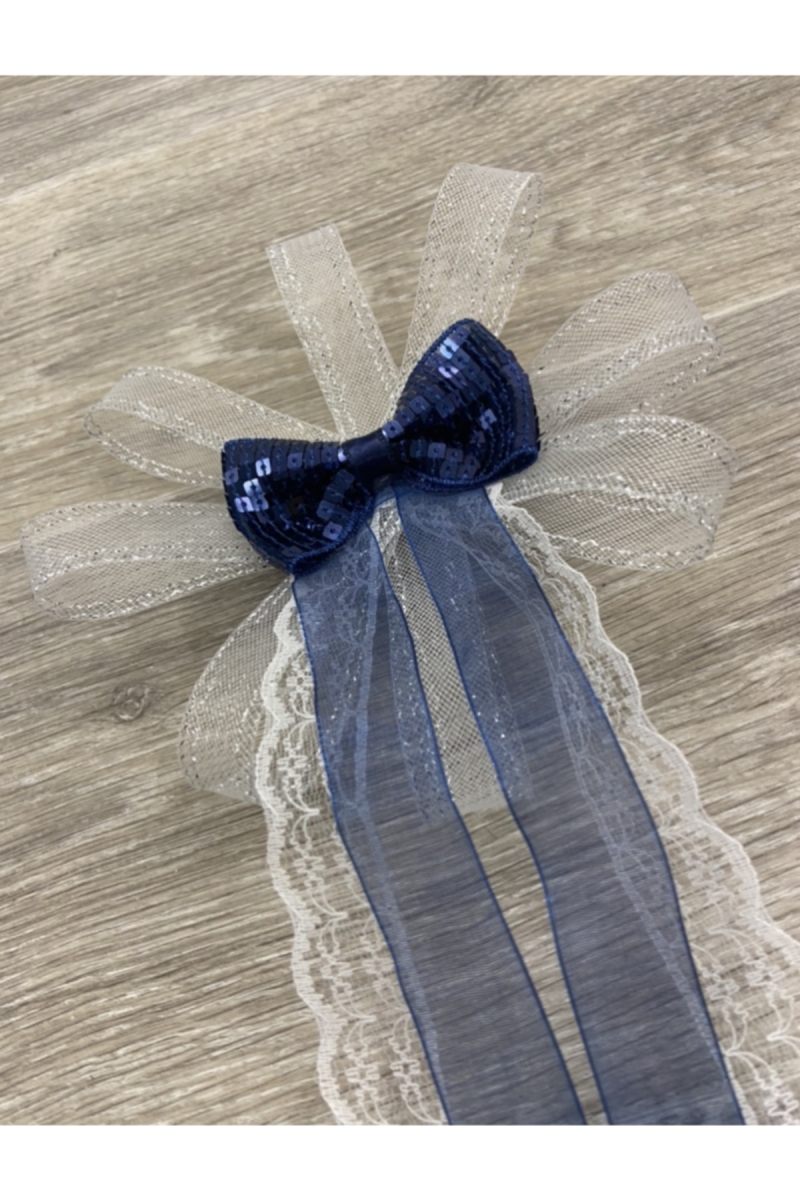 Lacivert Damat Bohça Süsü 1 Adet