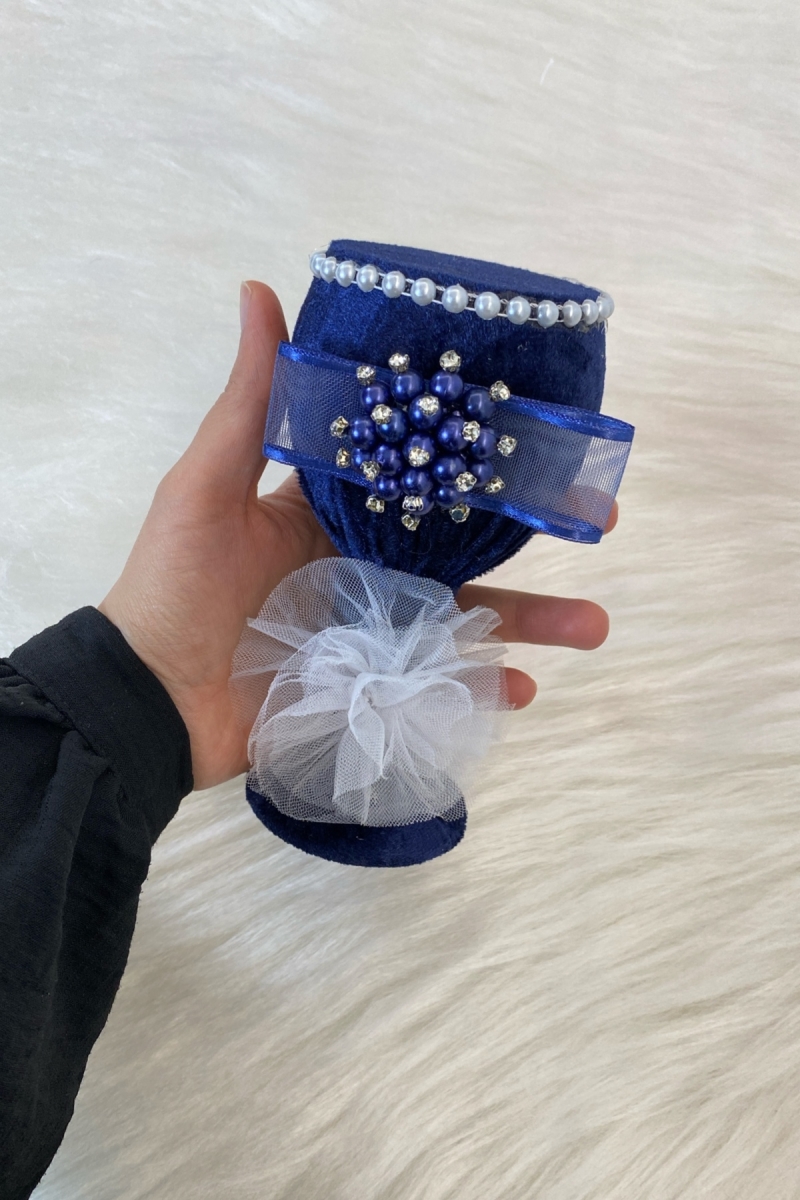 Lacivert Düğün Nikah Takı İçin İğnelik, Kına Gecesi Gelin Damat Söz Nişan Sünnet İğnedanlık