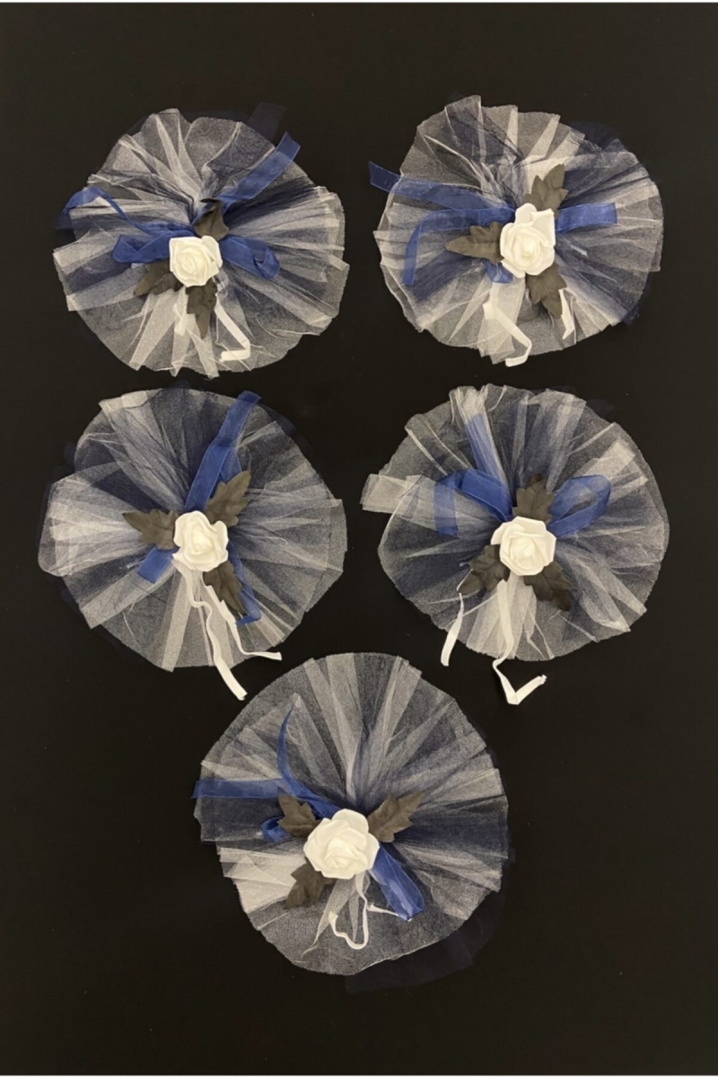 Lacivert Gelin Damat Bohça Konvoy Süsü 10 Adet