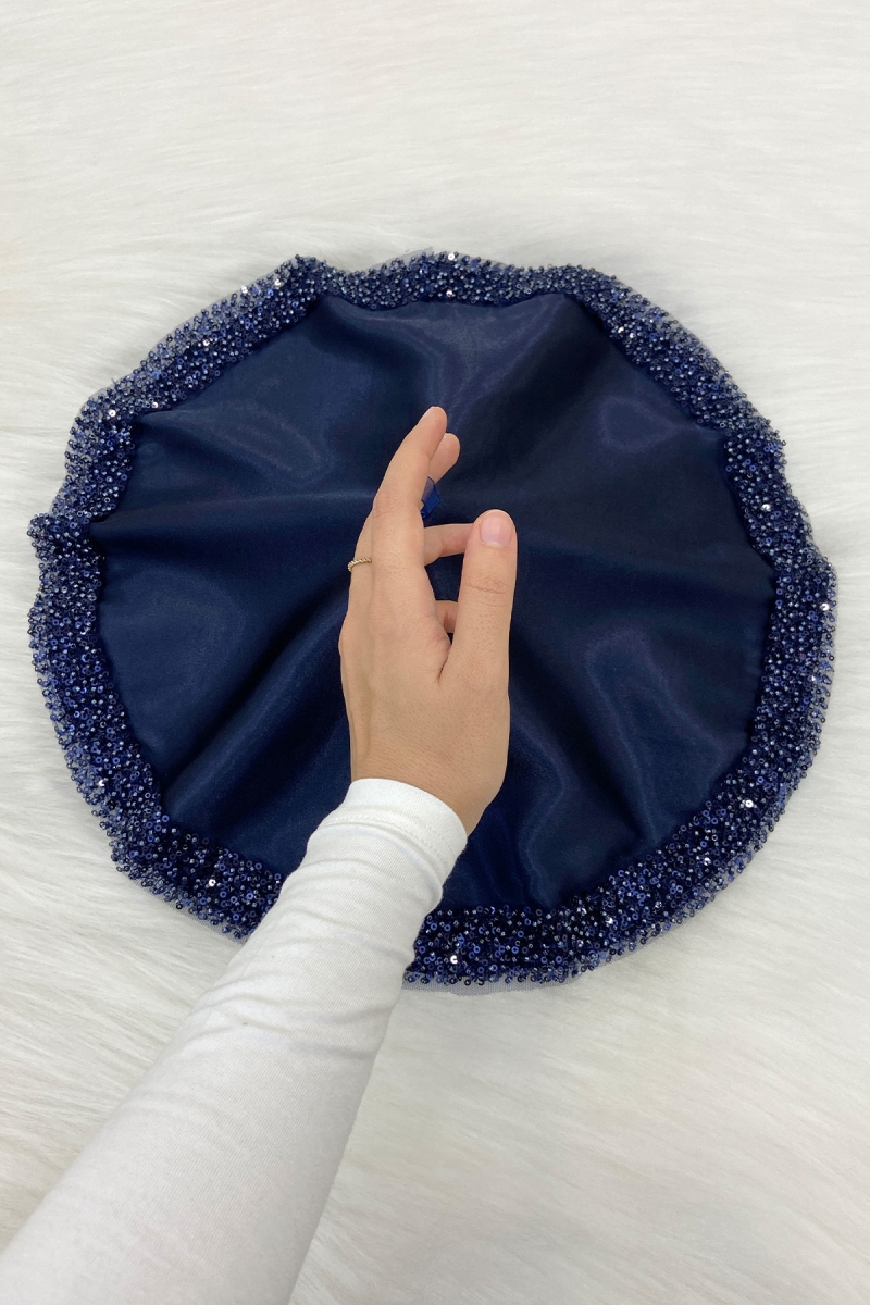 Lacivert Gelin Damat Mendili Pullu, Halay El Mendili, Düğün Kına Sünnet Söz Nişan Bride Bekarlığa