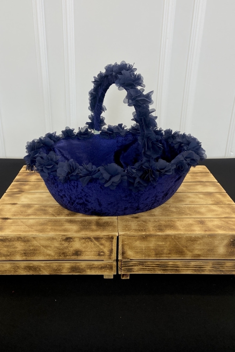 Lacivert Gelin Kına Gecesi Sepeti, Düğün, Sünnet, Nikah, Söz, Nişan, Kadife Üç Boyutlu Lazer Çiçekli