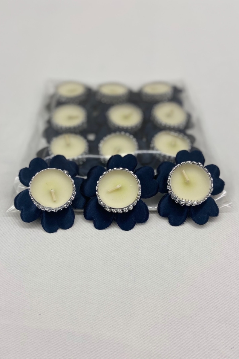 Lacivert Nedime El Mumu, 12 Adet, Düğün, Kına Gecesi, Kına Mumu, Bride, Sünnet, Bekarlığa Veda