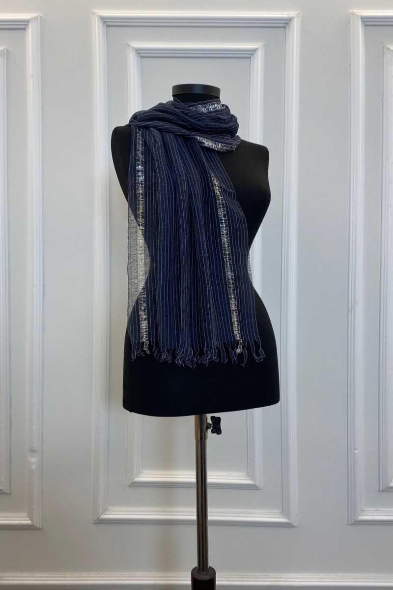 Lacivert Nedime Şal, Konvoy Süsü, Kına Süsü, Hediyelik Dağıtmalık Fular 10 Adet