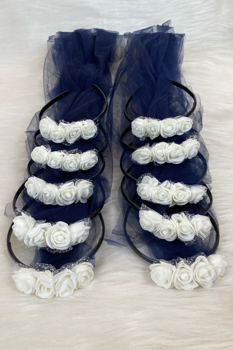 Lacivert Nedime Taç, Gelin Kına Gecesi Düğün Bride Bekarlığa Veda Partisi Sünnet Tacı 10 Adet