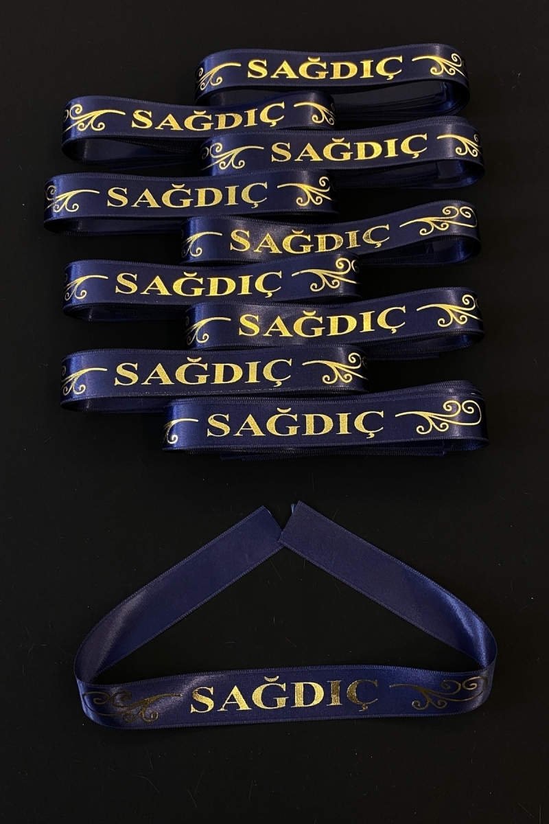 Lacivert Sağdıç Kol Kurdele Bileklik Bant, Kına Gecesi Düğün Bride Bekarlığa Veda Söz, 1 Adet