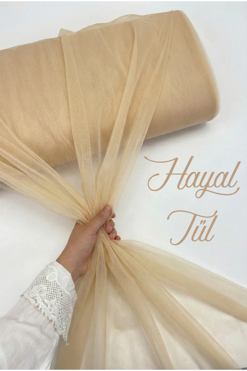 Latte Hayal Tül, Nişan Çeyiz Bohça Kapı Doğum Günü Parti Süsleme, Gelin Abiye Türban 100x300cm