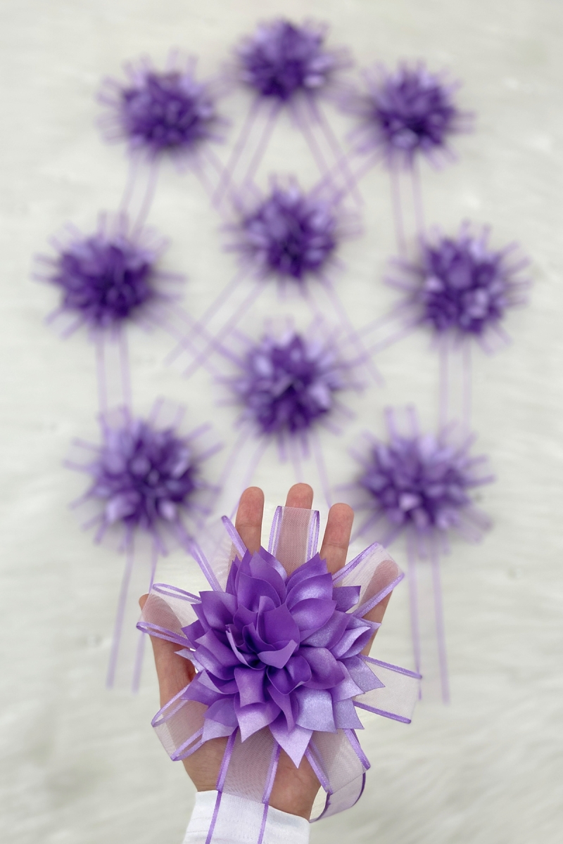 Lila Bohça Süsü, Gelin Damat Çeyiz Düğün Nişan Konvoy Gelin Arabası Sünnet Kına Süsü 5 Adet