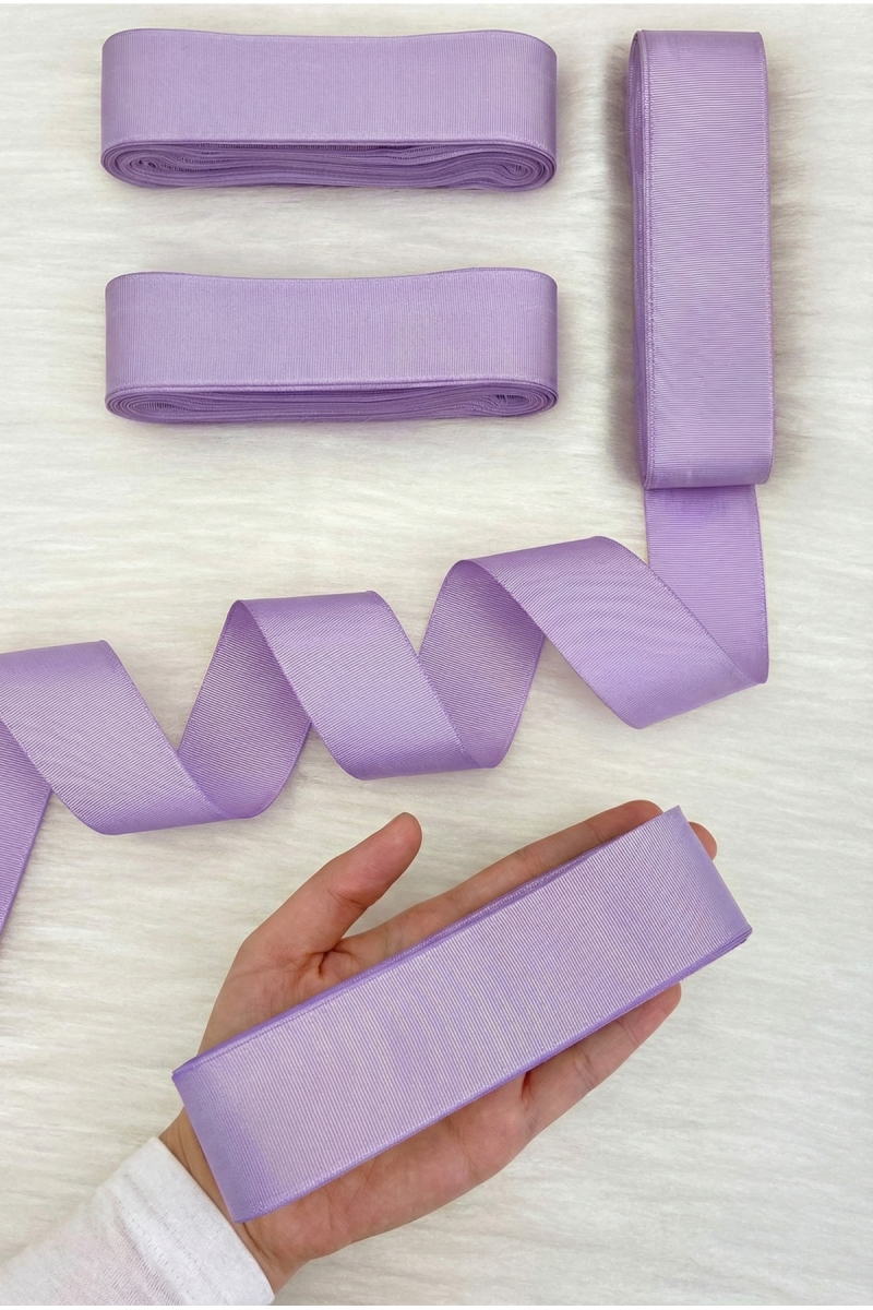 Lila Grogren Kurdele 4 Cm 10 Mt, Bohça Çeyiz Düğün Nişan Doğum Günü Hediye Paketleme Süsleme