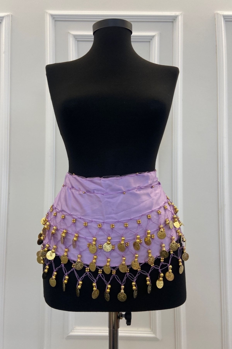 Lila Şakira Oryantal Dansöz Dans Kemeri Pullu Zilli Kına Oyun Eğlence Nedime Düğün Shakira Kemer