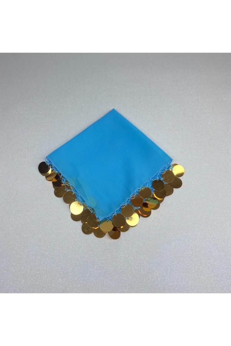 Mavi Gold Şifon Gelin Nedime Halay Mendil 5 Adet Kına Gecesi Malzemesi