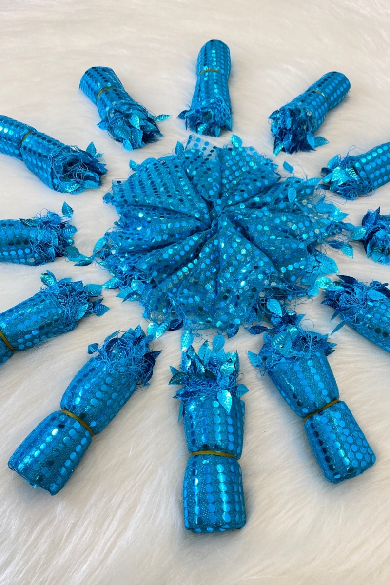 Mavi Halay Mendili, Gelin Mendili, Pullu Halay Mendili 5 Adet, Düğün Kına Sünnet Nişan