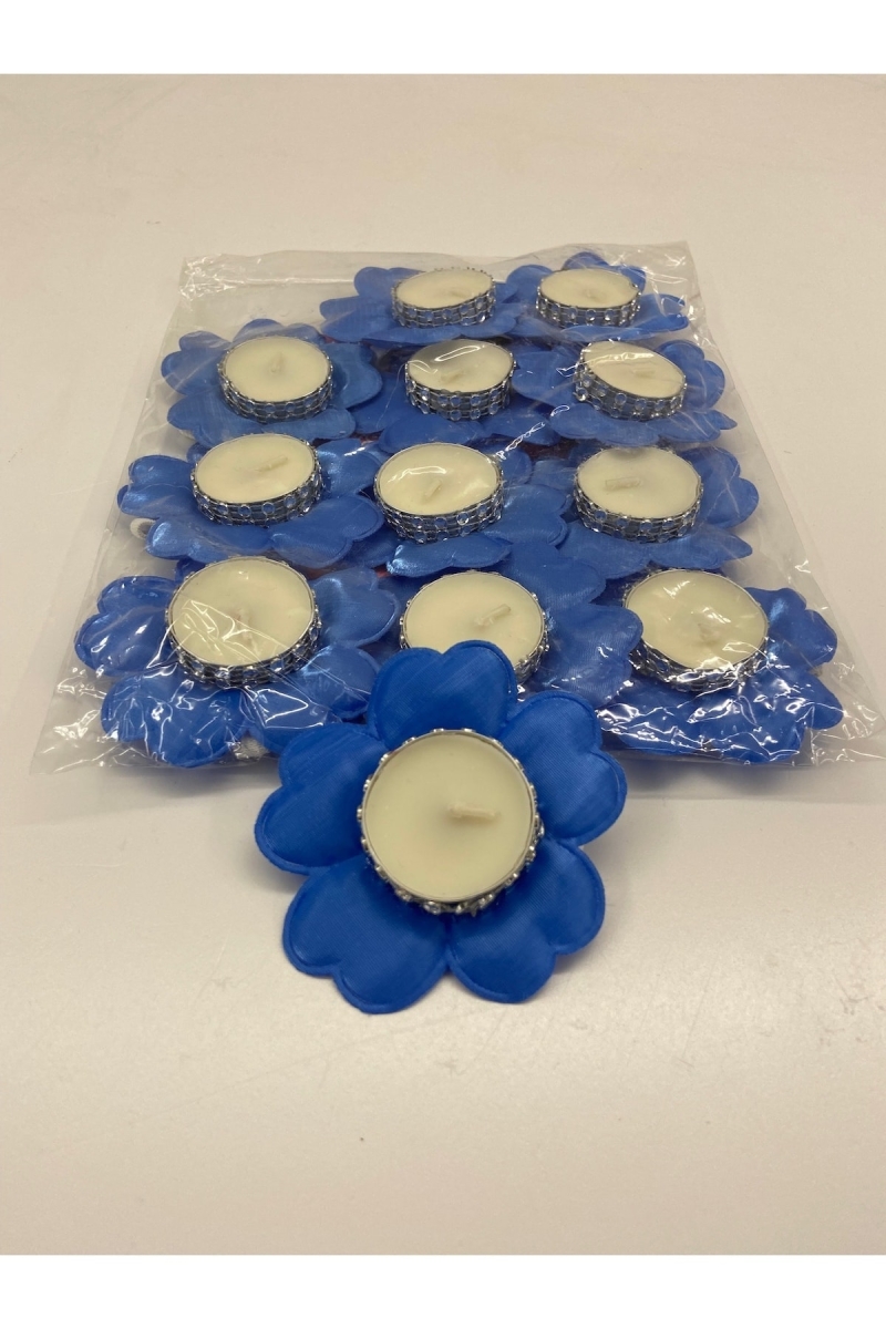 Mavi Nedime El Mumu, 12 Adet, Düğün, Kına Gecesi, Kına Mumu, Bride, Sünnet, Bekarlığa Veda