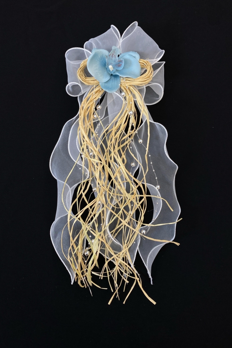 Mavi Orkide Bohça Süsü, Gelin Damat Çeyiz Düğün Nişan Konvoy Gelin Arabası Sünnet Kına Süsü 1 Adet