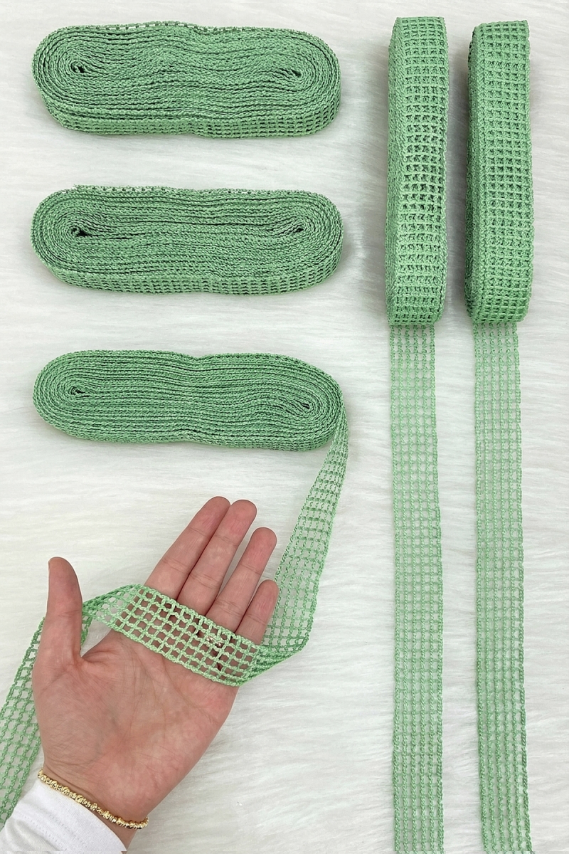Mint Yeşili File Kurdele 2,5cm 10mt, Gelin, Bohça, Çeyiz, Nişan, Söz, Nikah, Hediye, Parti, Süsleme