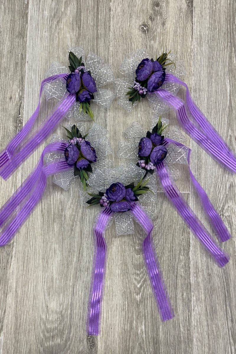 Mor Bohça Çeyiz Valiz Gelin Damat Süsü 5 Adet