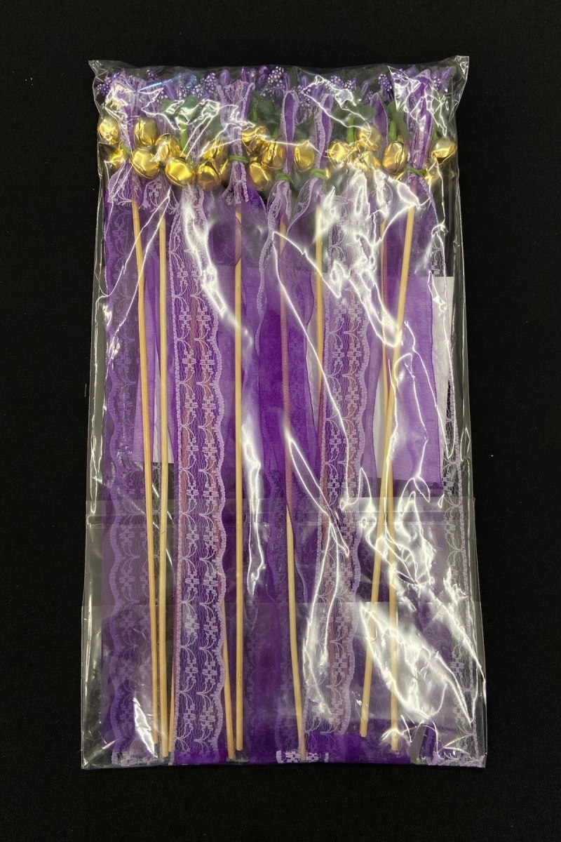 Mor Çubuk Nedime Zili Tefi Kurdele Cipso Süslemeli 10 Adet