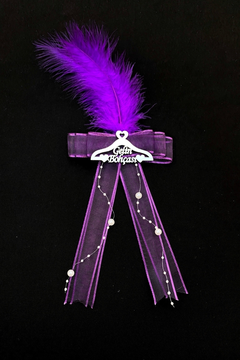 Mor Gelin Bohça Süsü, Çeyiz Damat Düğün Nişan Söz Konvoy Gelin Arabası Kına Süsü 1 Adet