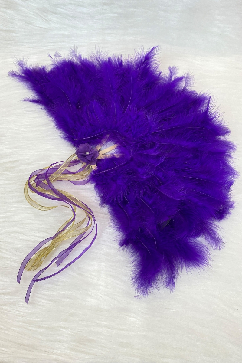 Mor Gelin Yelpazesi, Ahşap Tüylü Kına Yelpazesi, Nedime Sünnet Yelpaze Büyük Boy Yelpaze 60*35