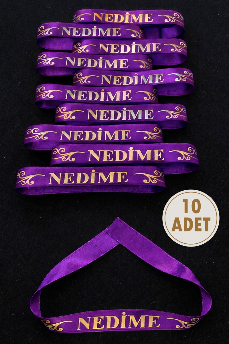 Mor Gold Nedime Kol Kurdele, 10 Adet Kolluk Bileklik Bant, Kına Gecesi Düğün Bride Bekarlığa Veda