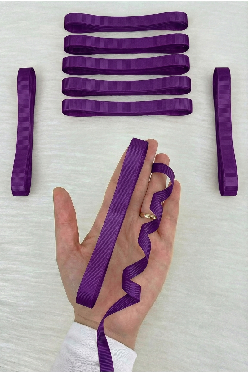 Mor Grogren Kurdele 1 Cm 10 Metre, Bohça Çeyiz Özel Gün Hediye Paketleme Süsleme Kurdelesi