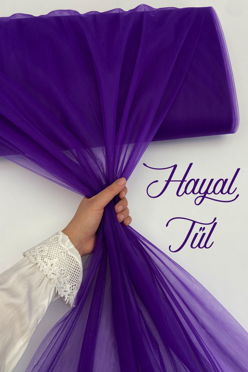 Mor Hayal Tül, Nişan Çeyiz Bohça Kapı Doğum Günü Parti Süsleme, Gelin Abiye Türban 100x300cm