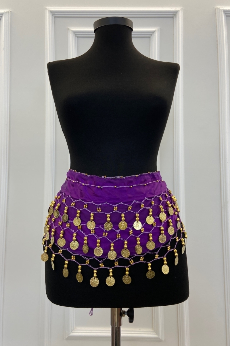 Mor Şakira Oryantal Dansöz Dans Kemeri Pullu Zilli Kına Oyun Eğlence Nedime Düğün Shakira Kemer