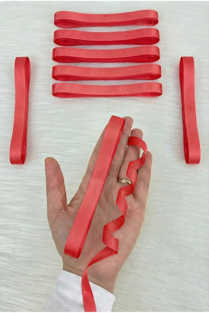 Nar Çiçeği Grogren Kurdele 1 Cm 10 Metre, Bohça Çeyiz Nikah Nişan Özel Gün Hediye Paketleme Süsleme