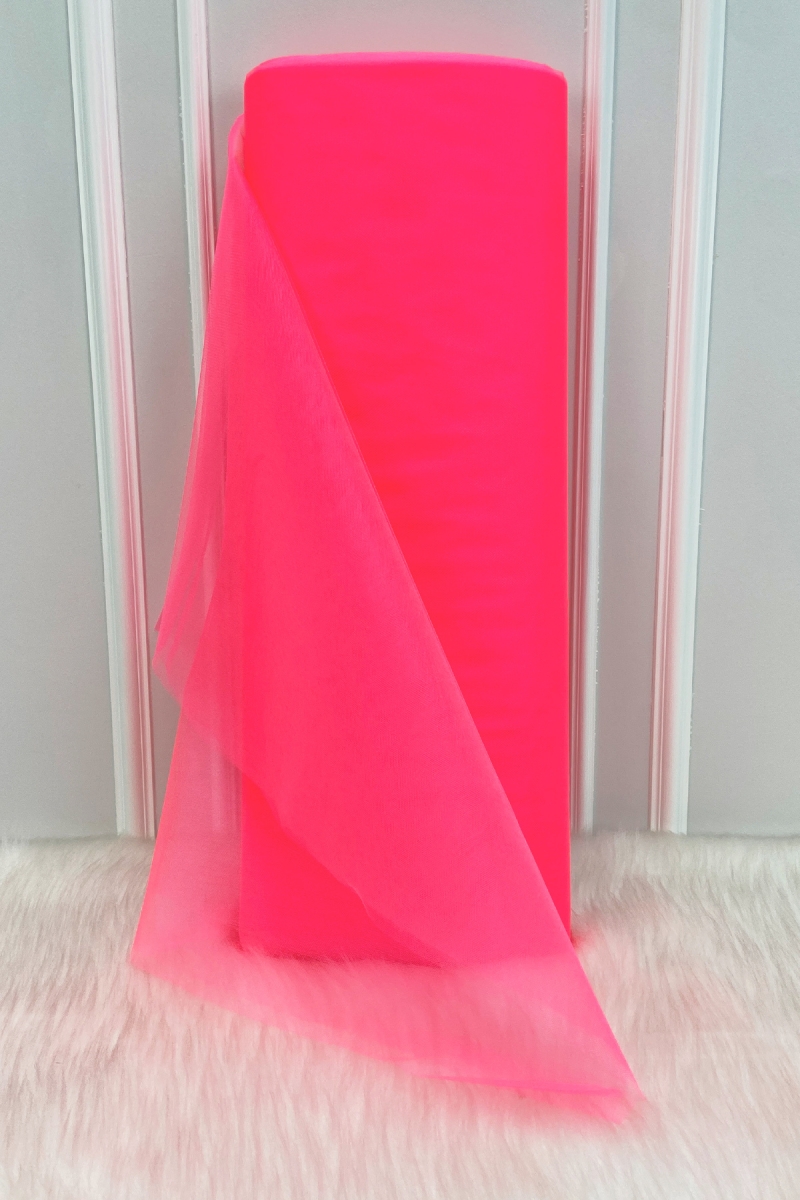Neon Pembe Süsleme Tülü, Bohça Çeyiz Gelin Damat Söz Nişan Nikah Kapı Konvoy Valiz Hediye, 100x300cm