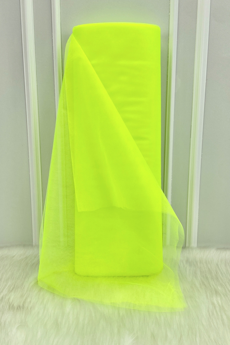 Neon Sarı Süsleme Tülü, Fosforlu Bohça Çeyiz Gelin Damat Söz Nişan Nikah Kapı Konvoy Valiz 100x300cm