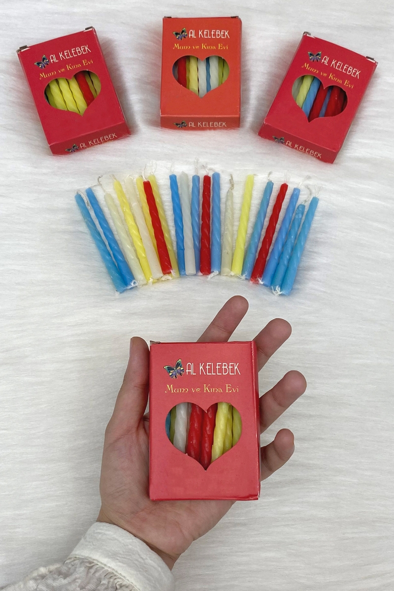 Parti Kına Mumu 20 Adet, Kına Gecesi Düğün Doğum Günü Özel Gün Bride Kutlama Pasta Mumu