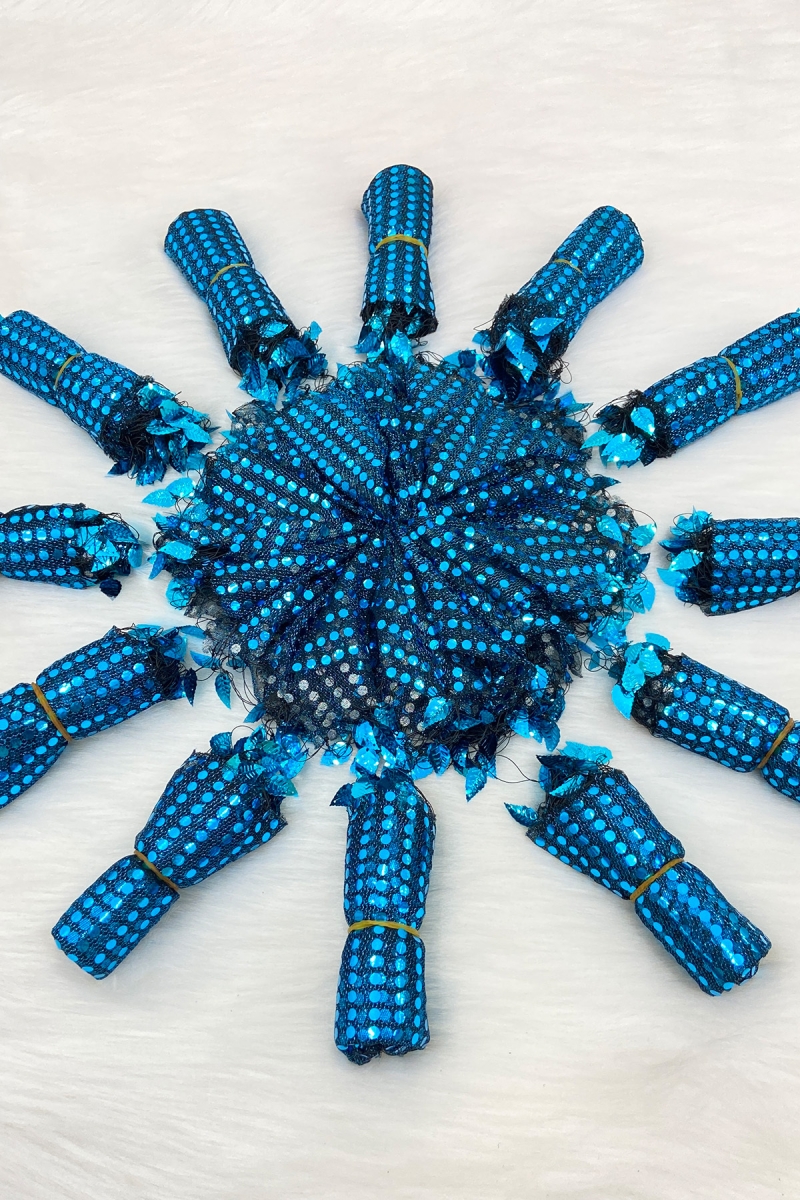 Petrol Mavi Halay Mendili, Gelin Mendili, Pullu Halay Mendili 5 Adet, Düğün Kına Sünnet Nişan