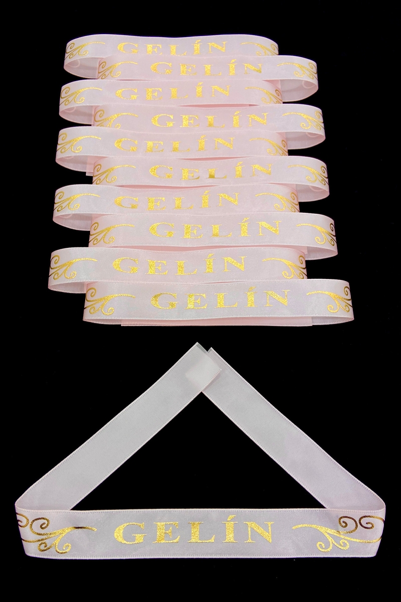 Pudra Gelin Kol Kurdele Bileklik Bant, Kına Gecesi Düğün Bride Bekarlığa Veda Söz, 1 Adet