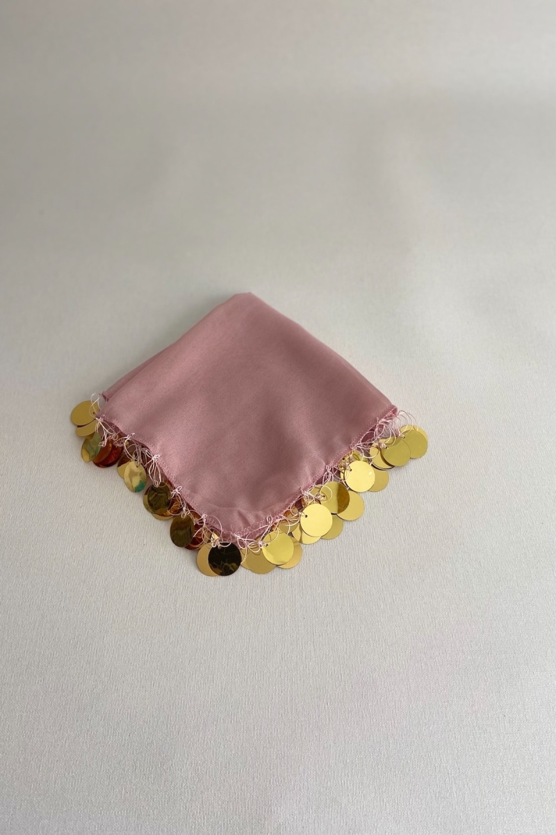 Pudra Gold Lüks Şifon Halay Mendili 1 Adet