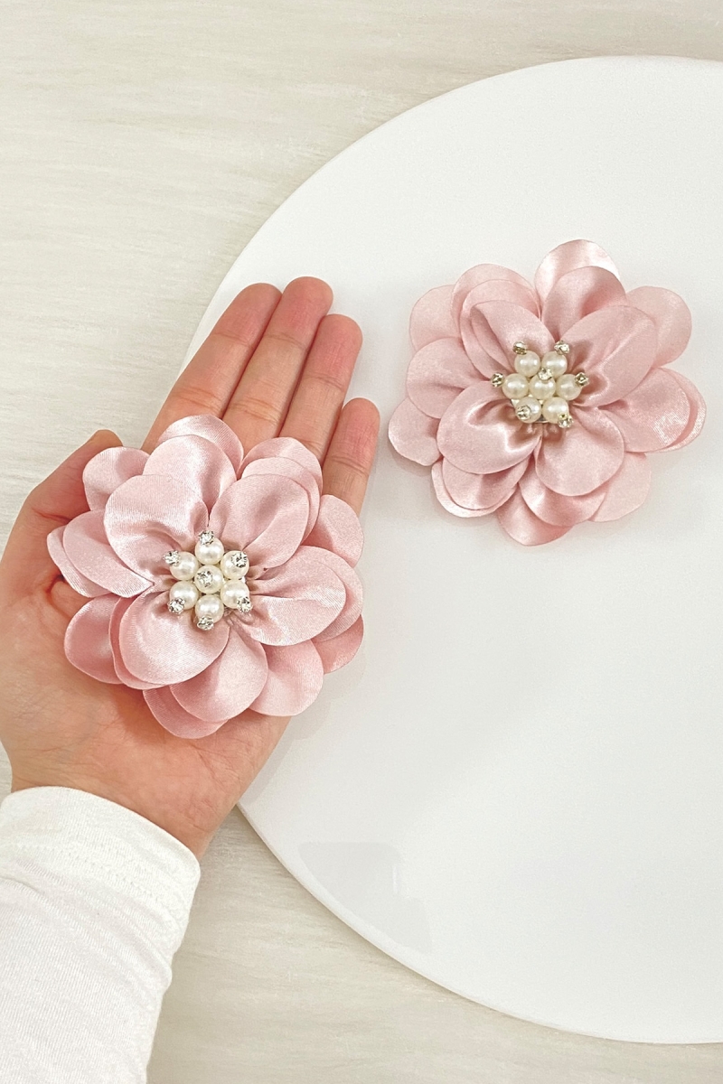 Pudra İncili Parlak  Taşlı Gelin El Gülü, Damat, Nedime Bileklik, Düğün Kına Söz Bride, 2 Adet