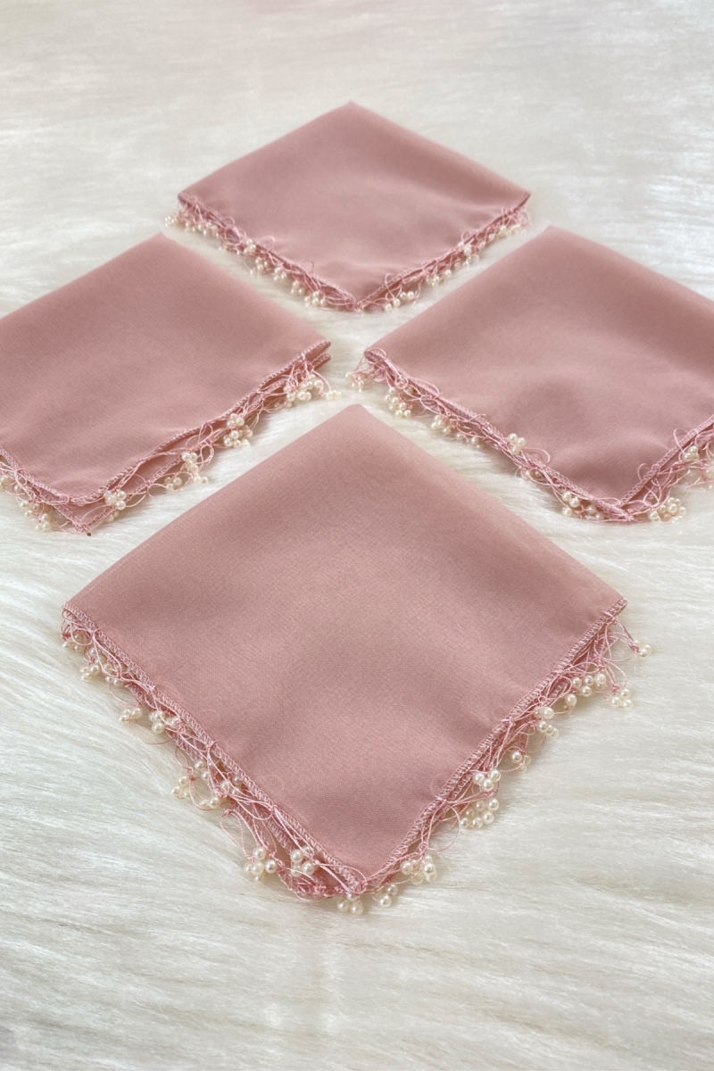 Pudra Şifon Gelin Damat Mendili, Düğün Halay Nedime Bride Parti Kına Nişan Sünnet Hediye, 1 Adet