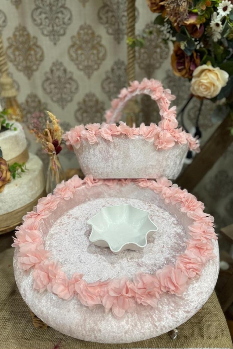 Pudra Üç Boyutlu Kına Tepsi Ve Sepeti Kına Gecesi Malzemeleri