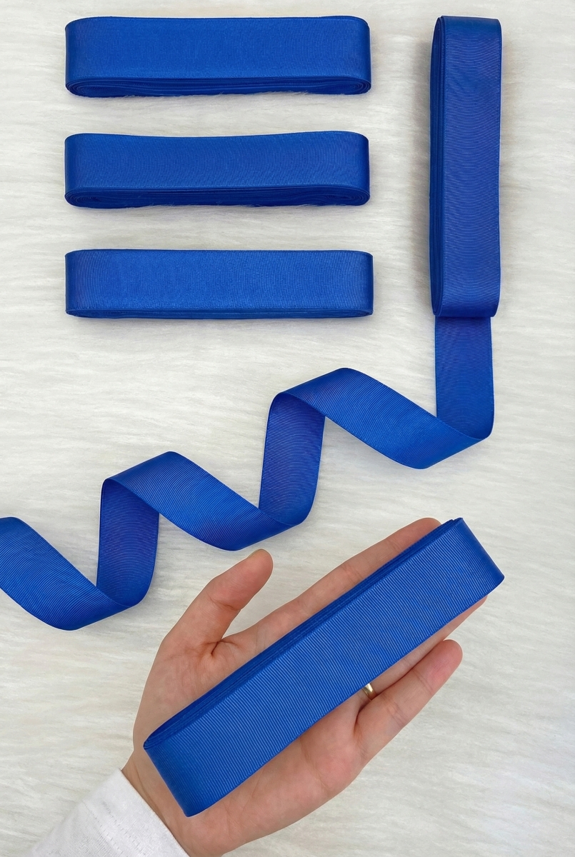 Saks Mavi Grogren Kurdele 3 Cm 10 Mt, Bohça Çeyiz Düğün Sünnet Doğum Günü Hediye Paketleme Süsleme