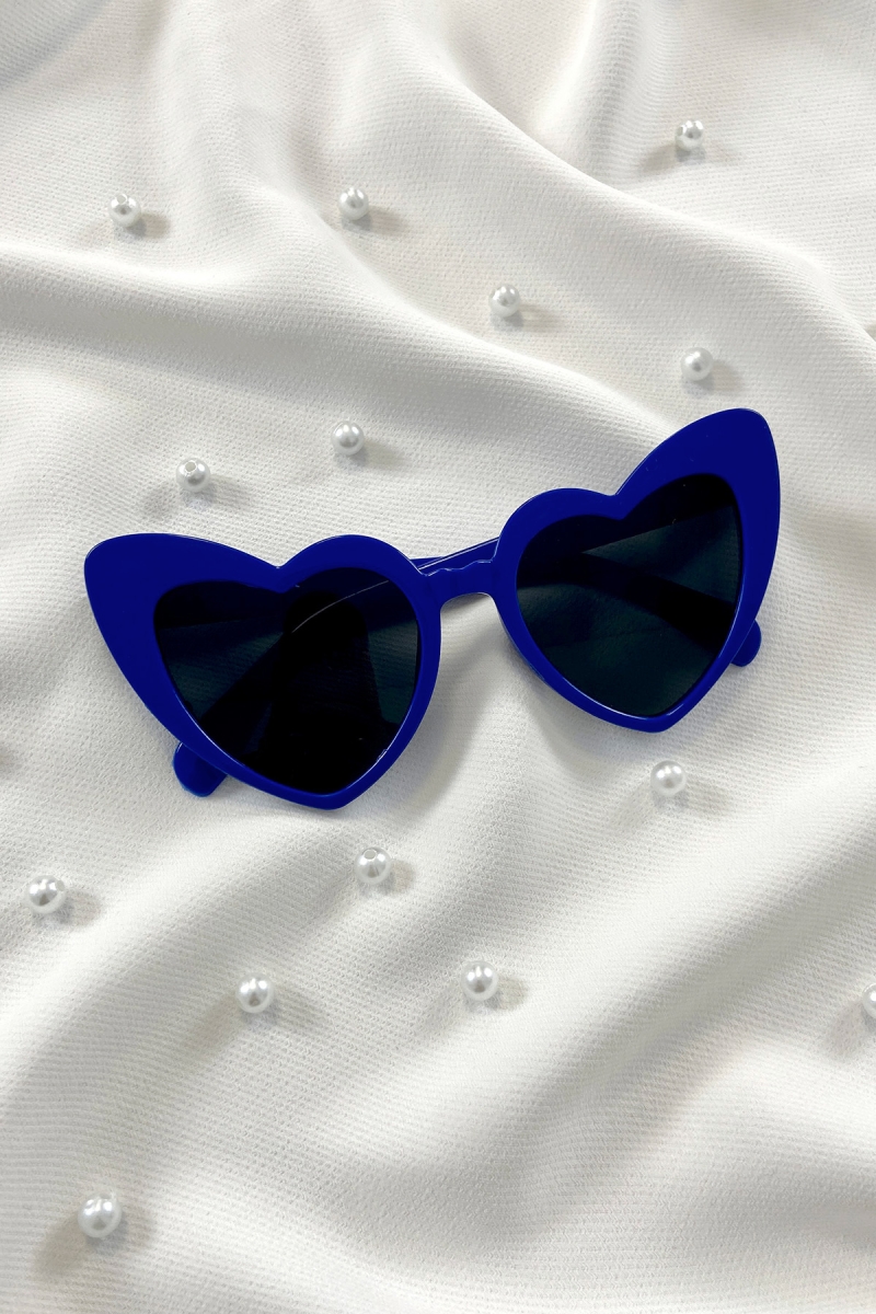 Saks Mavi Kalpli Gelin Damat Gözlük, Bride Akım After Parti Düğün Kına Eğlence Gözlüğü