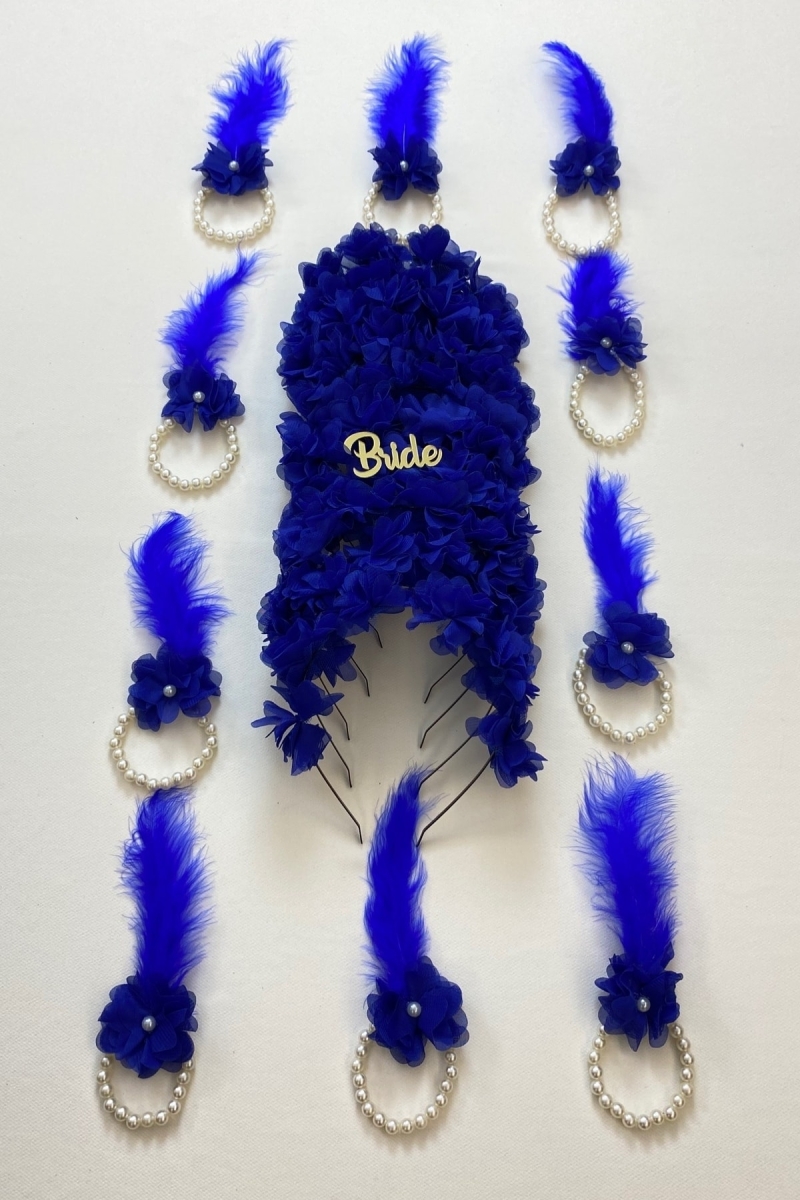 Saks Mavi Nedime Bilekliği Ve Nedime Taçı(metal), Kına Gecesi, Bekarlığa Veda Partisi, Bride To Be