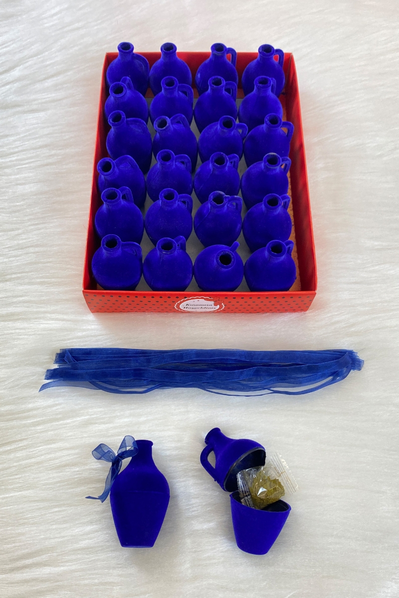 Saks Mavi Testi Kına, Hediyelik 24 Adet, Söz Nişan Nikah Düğün Bride Bekarlığa Doğum Mevlüt Sünnet