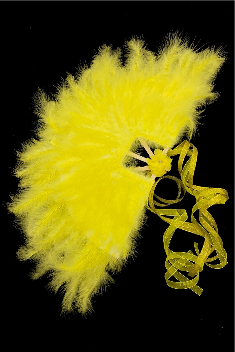 Sarı Gelin Yelpazesi, Ahşap Tüylü Kına Yelpazesi, Nedime Sünnet Yelpaze, Büyük Boy Yelpaze 60*35