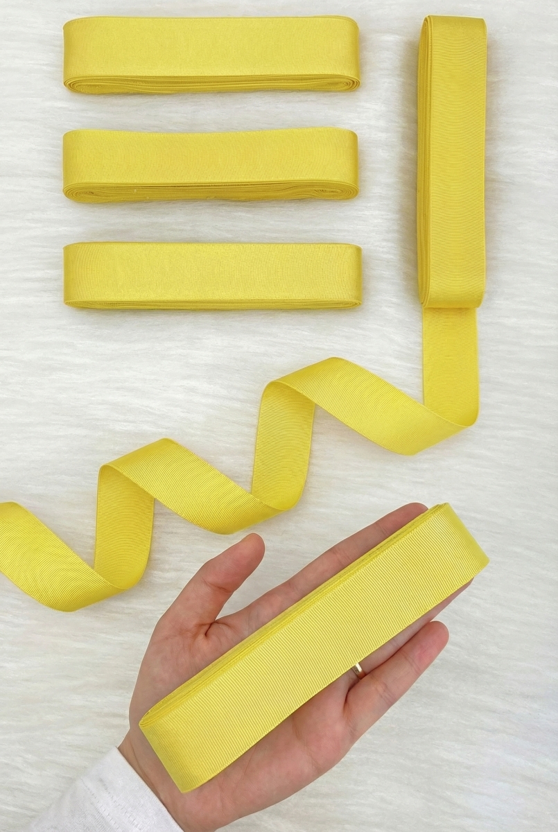 Sarı Grogren Kurdele 3 Cm 10 Mt, Bohça Çeyiz Düğün Sünnet Doğum Günü Hediye Paketleme Süsleme