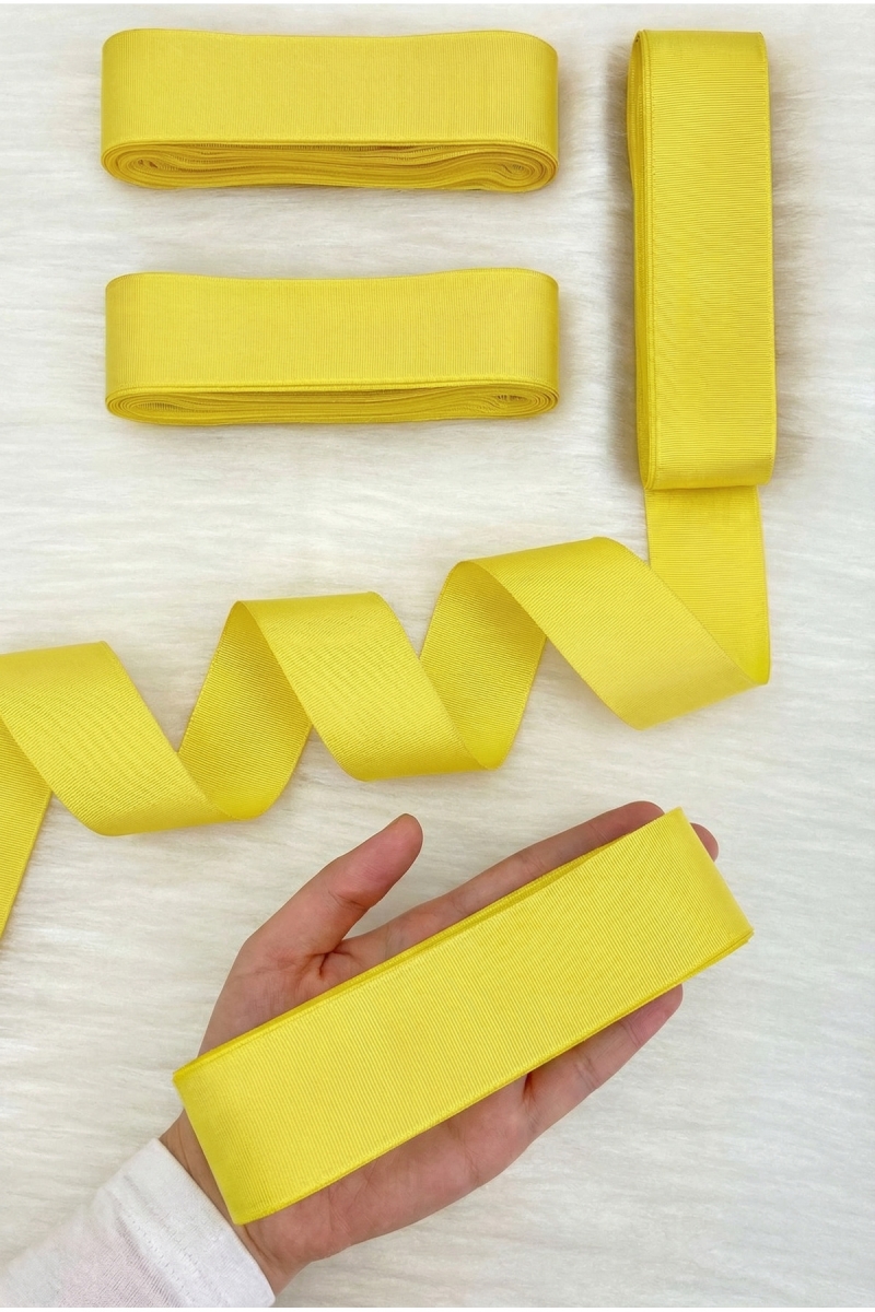 Sarı Grogren Kurdele 4 Cm 10 Mt, Bohça Çeyiz Düğün Nişan Doğum Günü Hediye Paketleme Süsleme