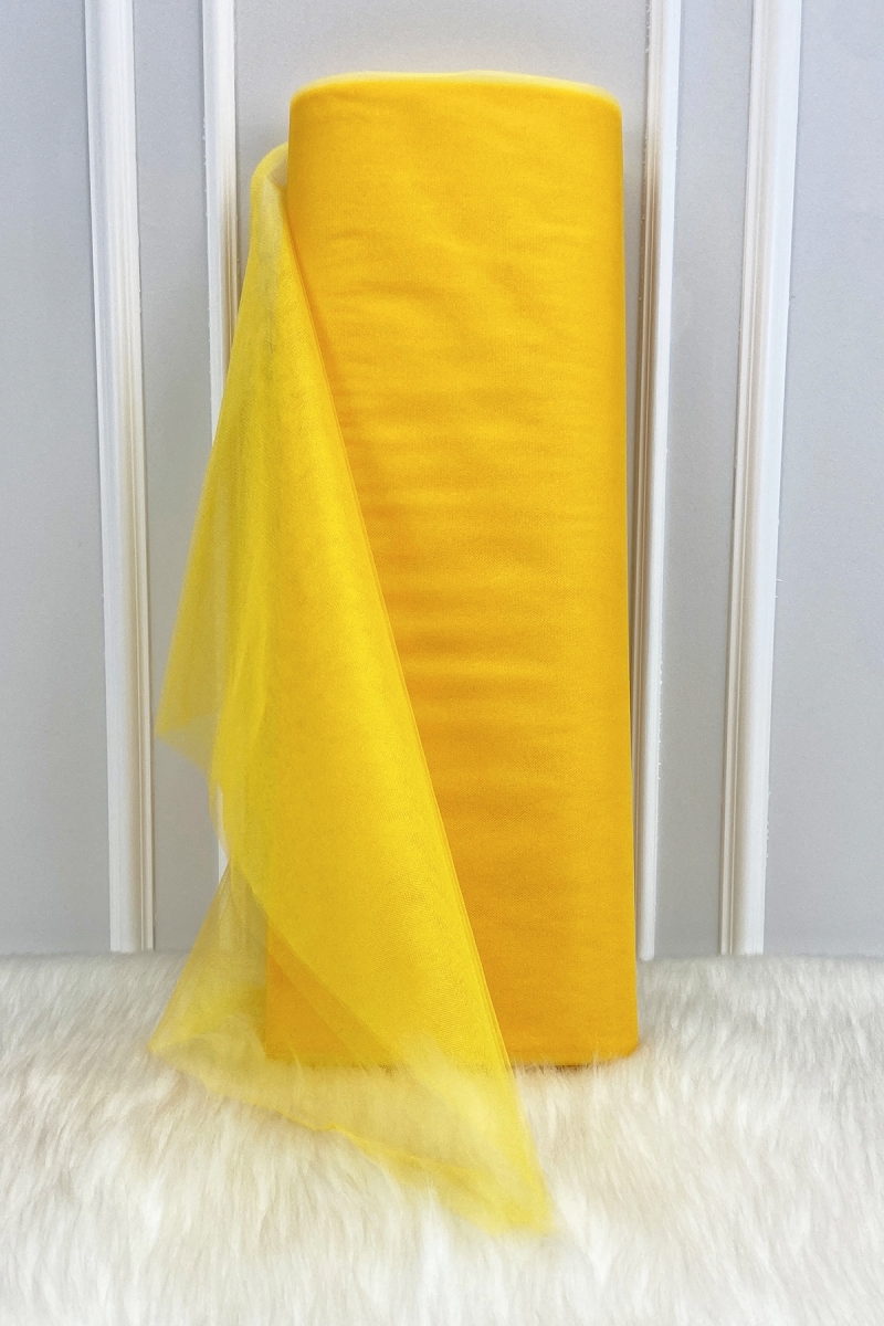 Sarı Süsleme Tülü, Bohça Çeyiz Gelin Damat Söz Nişan Nikah Kapı Konvoy Valiz Hediye Süsü, 100x300cm