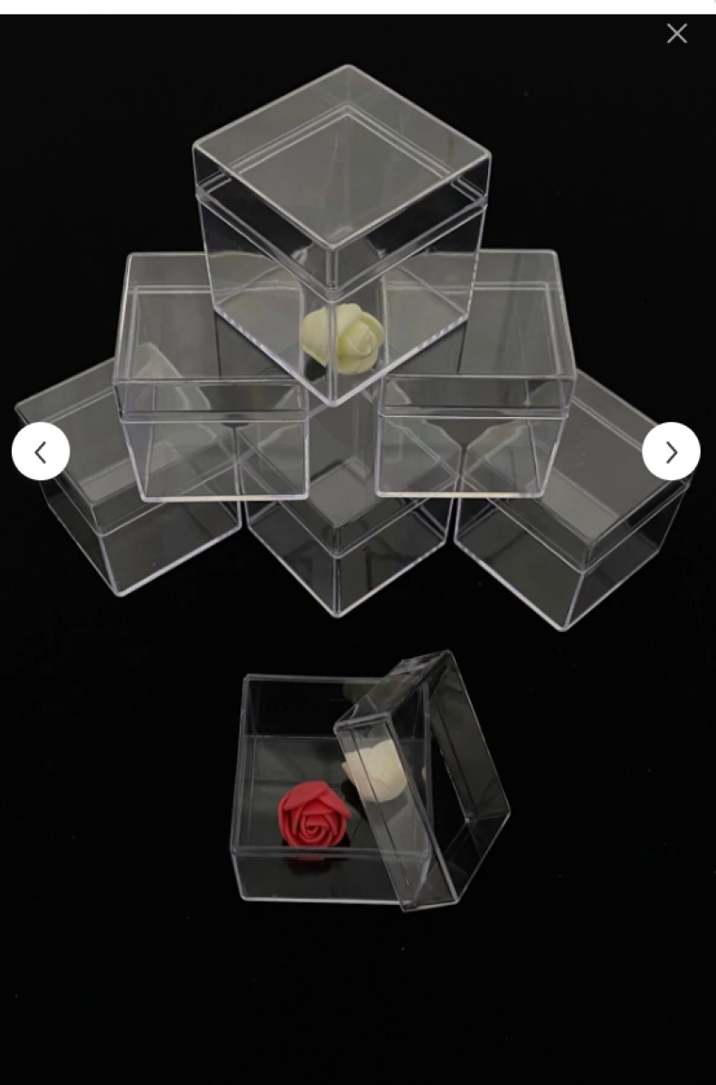 Şeffaf Mika Kutu, Pleksi Kare 5x5x5cm 12 Adet