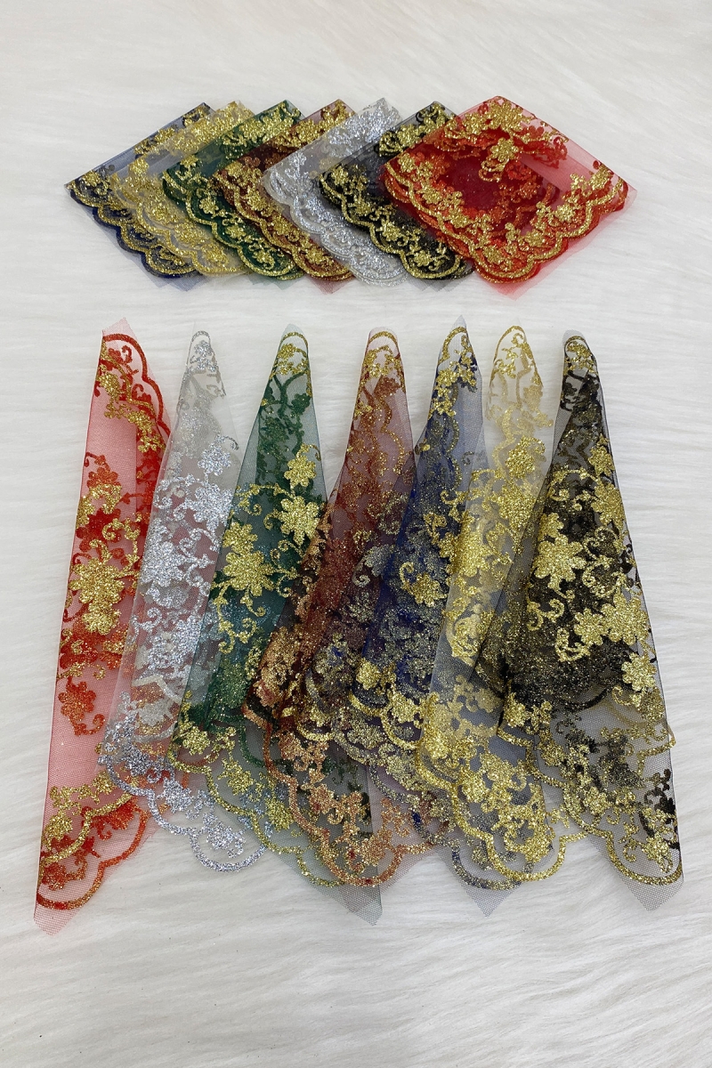 Simli Gelin Damat Halay Mendili, Karışık Renk 5li, Düğün Kına Sünnet Söz Nedime Nişan Bride Hediye